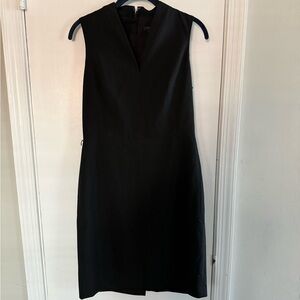 Ann Taylor Classic Black V-neck Midi Dress Size 4P